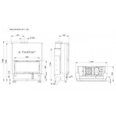 Каминная топка с широким стеклом на 14 кВт